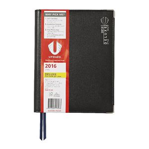 Upward Deluxe B5 Week to View 2016 Diary Black