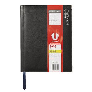 Upward Deluxe A4 Week to View 2016 Diary Black