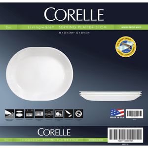 Corelle Livingware Serving Platter 31cm 3 Pack Frost White