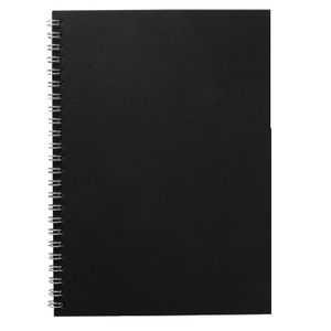 X A5 Pressboard Spiral Notebook 96 Page Black