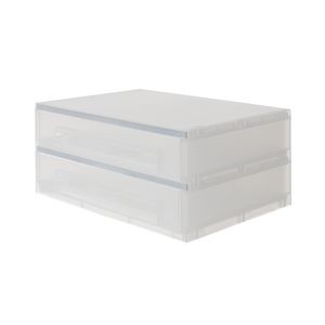 X 2 High A4 Landscape Drawers PP Frosted