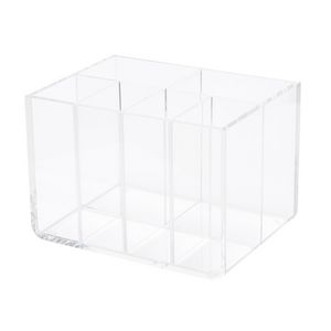 X 6 Compartment Desk Tidy Acrylic Clear