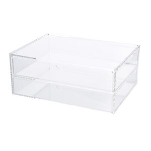 X 2 High A4 Landscape Drawers Acrylic Clear