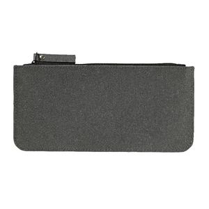 X Recycled Leather Flat Pencil Case Black