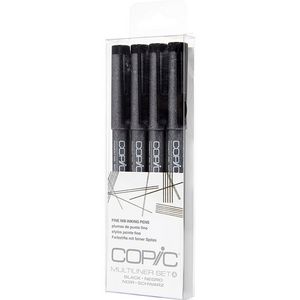 Copic Multiliner Fine Nib Inking Pens Set A Black 4 Pack
