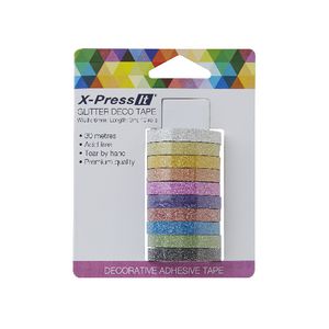X-Press It Glitter Tape 6mm x 3m 10 Pack
