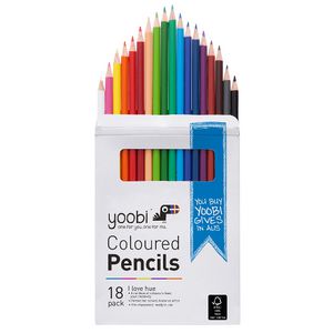 Yoobi Coloured Pencils 18 Pack Multi-coloured