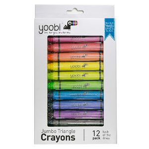 Yoobi Jumbo Triangle Crayons Multicoloured 12 Pack