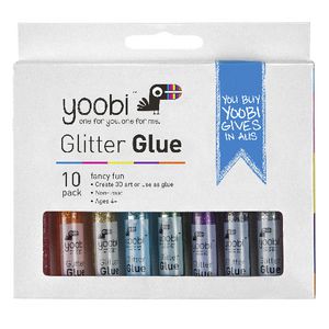 Yoobi Glitter Glue Multi-coloured 10.5mL 10 Pack