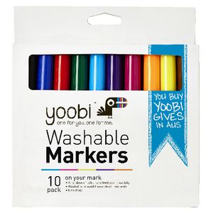 Yoobi Washable Markers 10 Pack Multi-coloured