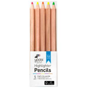 Yoobi Highlighter Pencils Multi-coloured 5 Pack