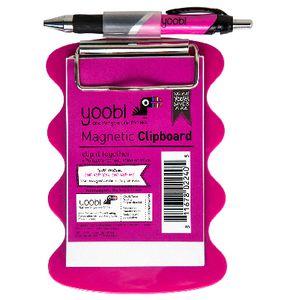 Yoobi A6 Magnetic Clipboard, Notepad and Pen Pink