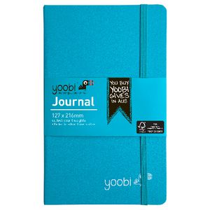 Yoobi Medium PU Hard Cover Journal Aqua 80 Page