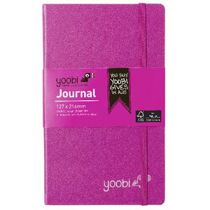 Yoobi Medium PU Hard Cover Journal Pink 80 Page