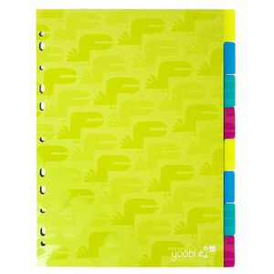 Yoobi 8 Tab Embossed Dividers Assorted