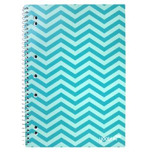 Yoobi A4 Spiral Notebook Chevron Aqua 100 Page