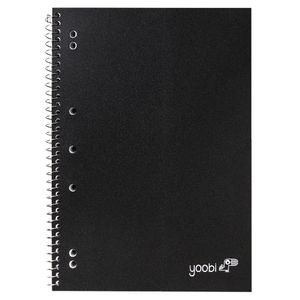 Yoobi A4 Spiral Notebook Black 100 Page