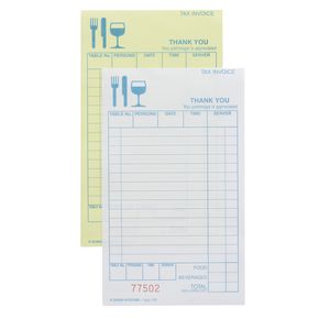 Zions Carbonless Duplicate Restaurant Docket Book