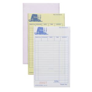 Zions Carbonless Triplicate Restaurant Docket Book