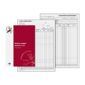 Zions SBE9 A5 Hours and Wages Record Book