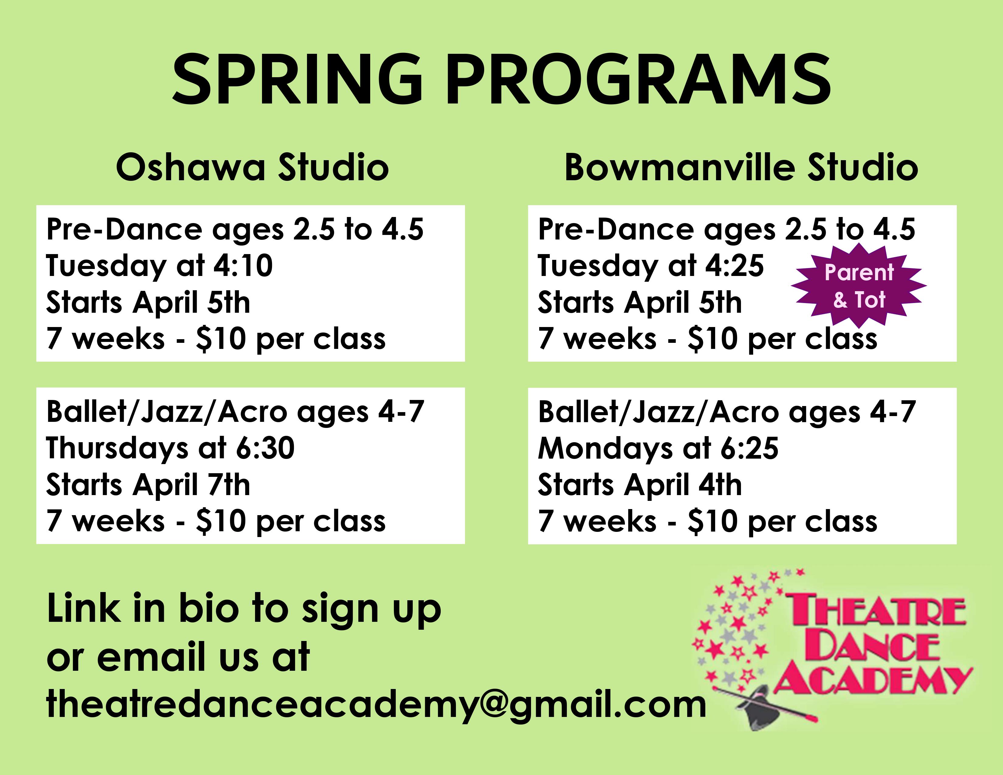 SPRING DANCE PROGRAMS