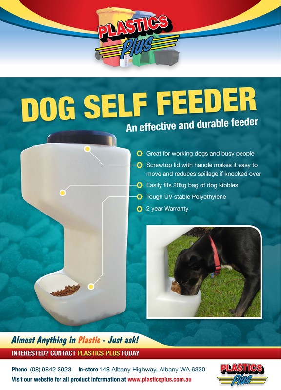 Dog Self Feeder, Plastics Plus