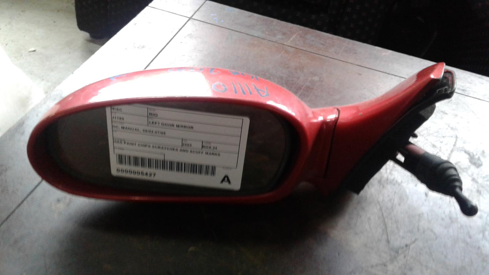 2003 Kia Rio Left Door Mirror View Auto part Left Door Mirror Kia Rio 2003
