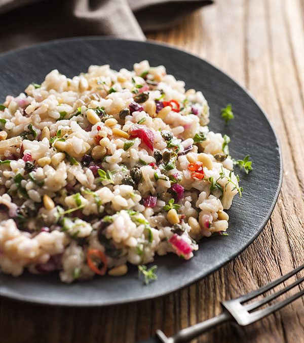 Rainbow Chard, Fennel & Lemon Risotto with Chilli