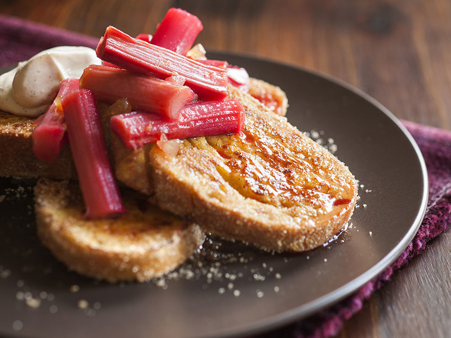 Spiced French Toast with Roasted Rhubarb
