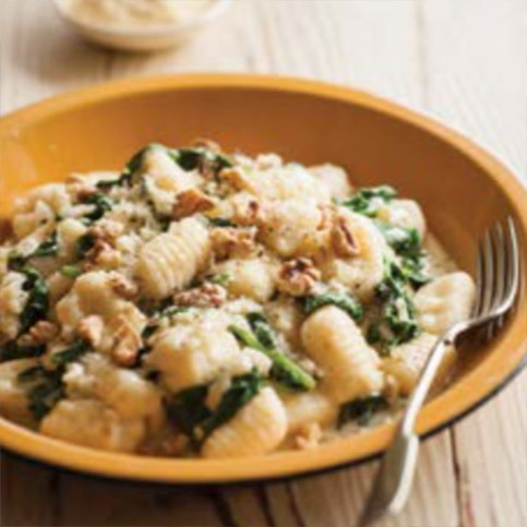 Potato & Parmesan Gnocchi with Spinach, Gorgonzola and Toasted Walnuts