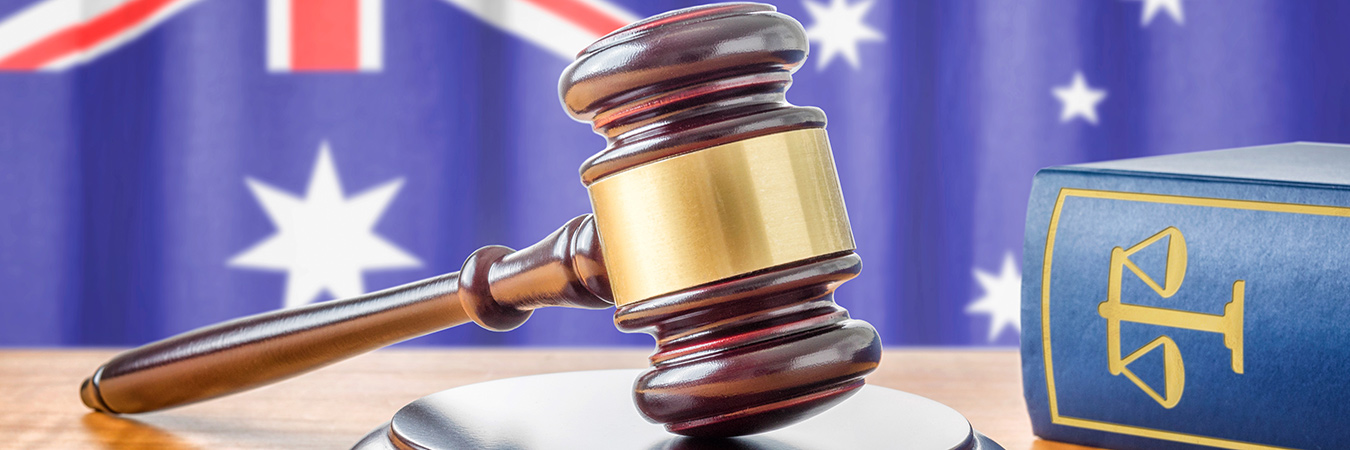 Flag, gavel & law book