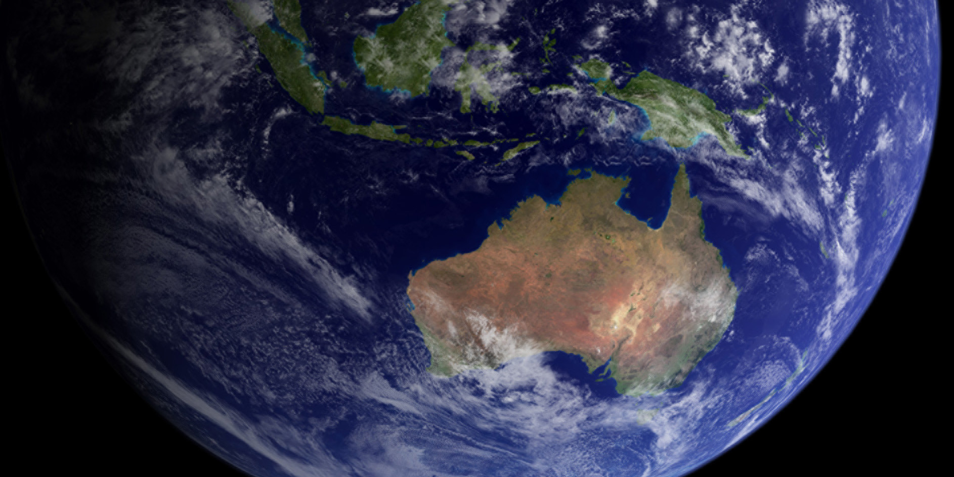 Image of the earth from space with a focus on Australia
