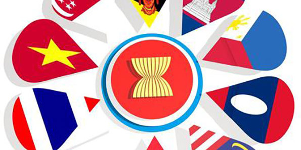 Graphic representing the ASEAN union members national flags