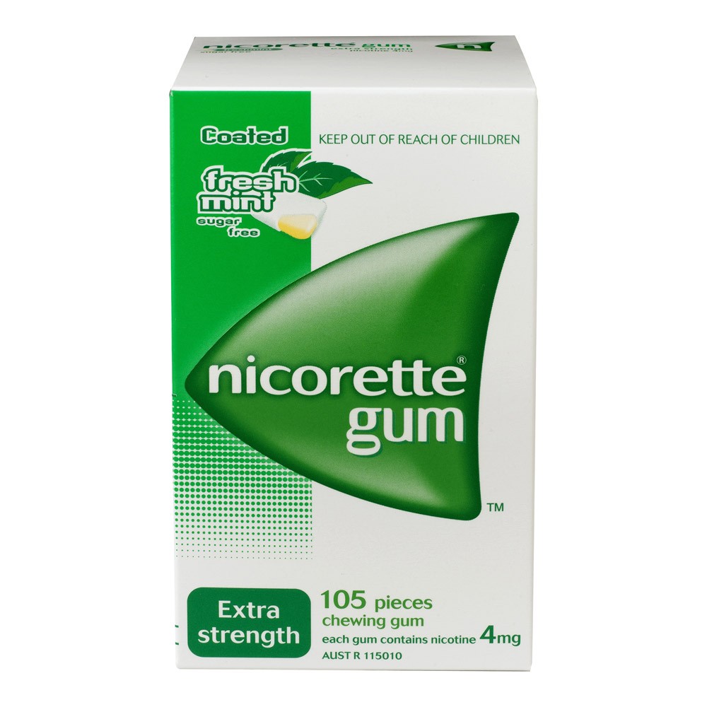 Nicorette Extra Strength (4mg) Freshmint 30 & 105 Chewing Gum Adore Pharmacy