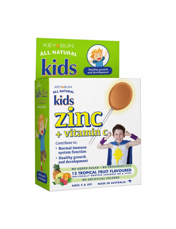 Key Sun Kid Zinc + Vitamin C 12 Tropical Fruit Adore Pharmacy