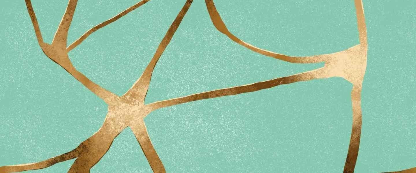 Kintsugi gold veins