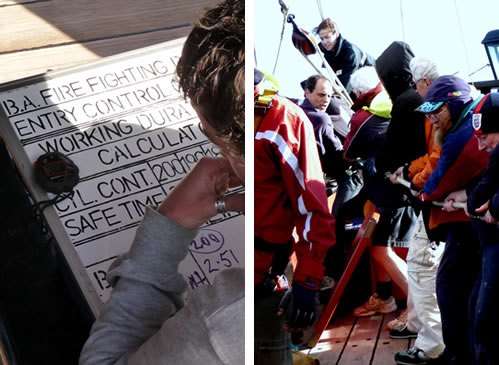 The Endeavour crew at work