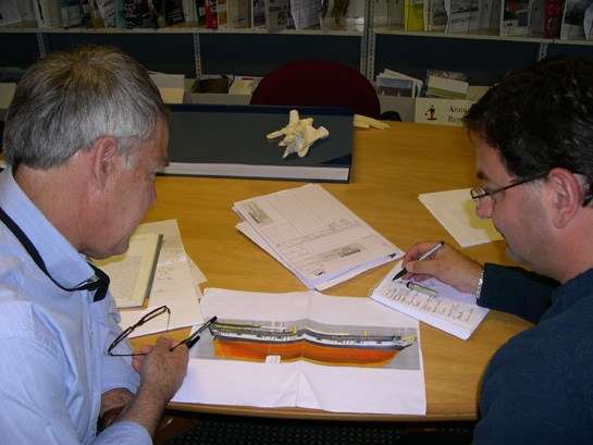 Talking over the plans with curator Nigel Erskine