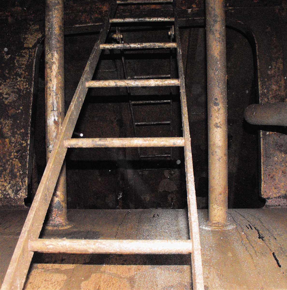 Down the rabbit hole; ladder in No 3 oil fuel tank