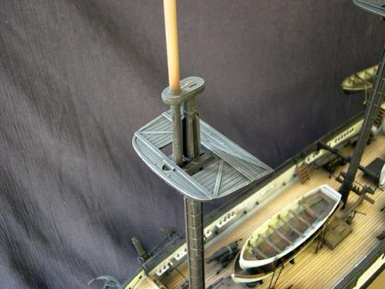 Close-up of the main mast