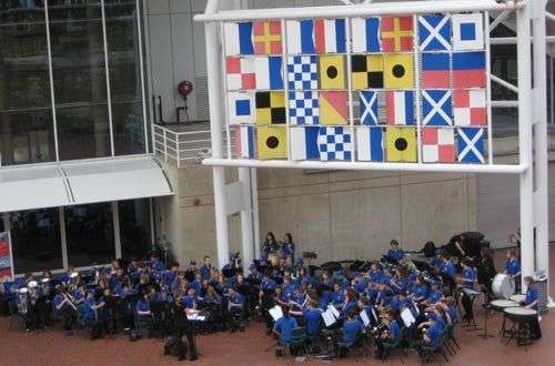 Lyneham High School band from the ACT performed recently at the museum.