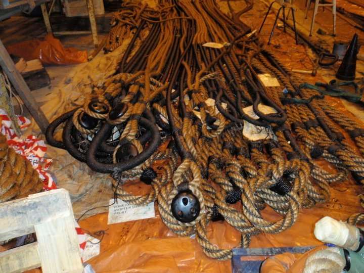 It takes 17 km of rope to re-rig Endeavour