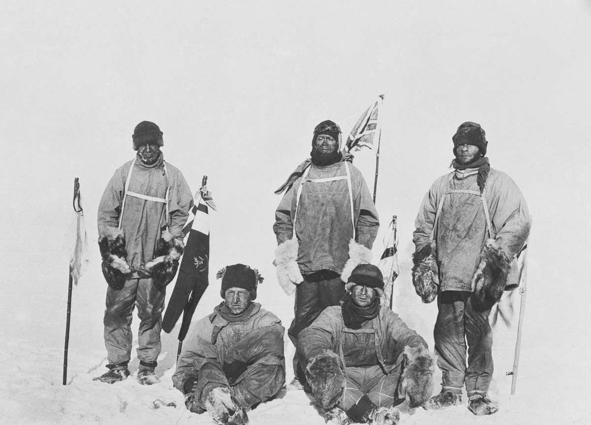 Scott and the Polar Party at the South Pole. Scott and the Polar Party at the South Pole.
