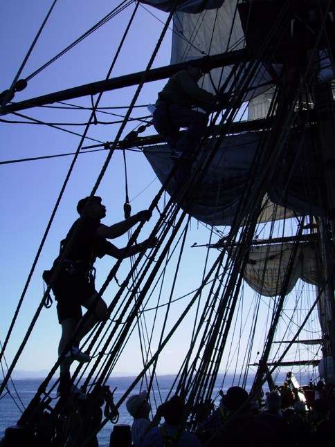 Climbing aloft HMB Endeavour Climbing aloft HMB Endeavour