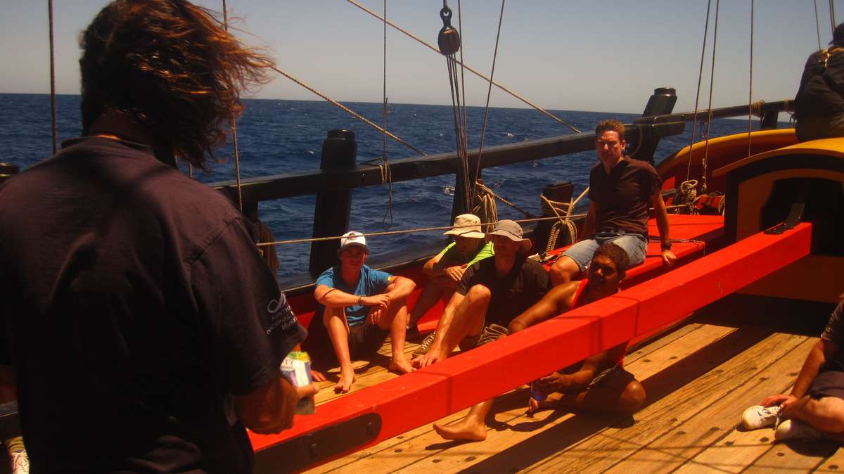Ross during his lecture on the Quarter deck 