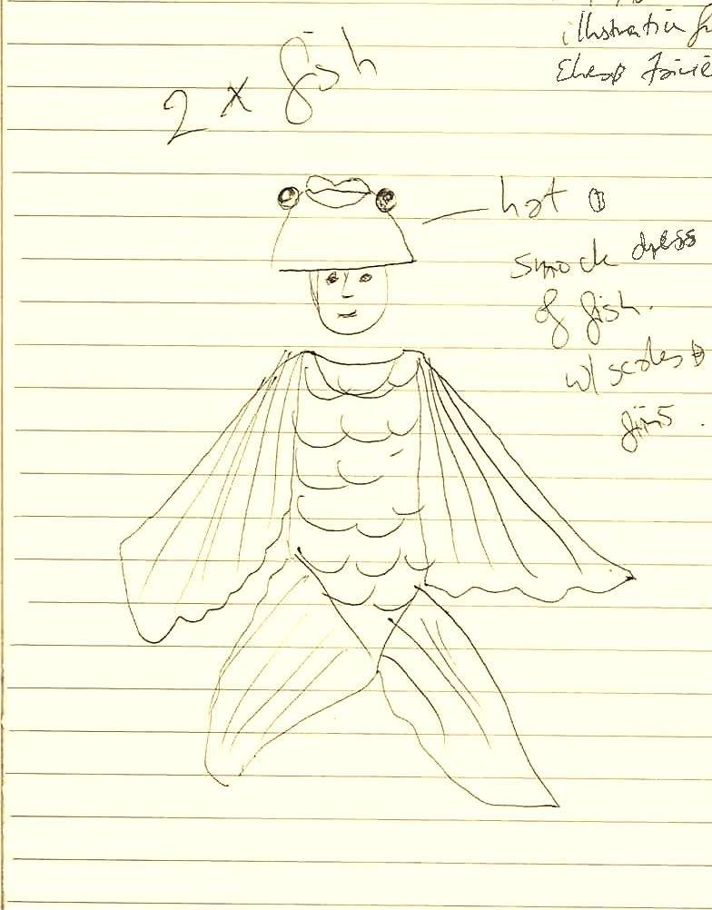 fish costume sketch based on Outhwaite