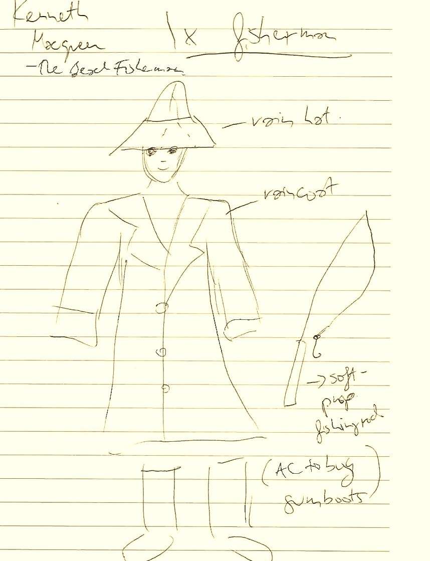 Fisherman costume sketch based on Macqueen
