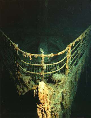 the bow of the Titanic wreck