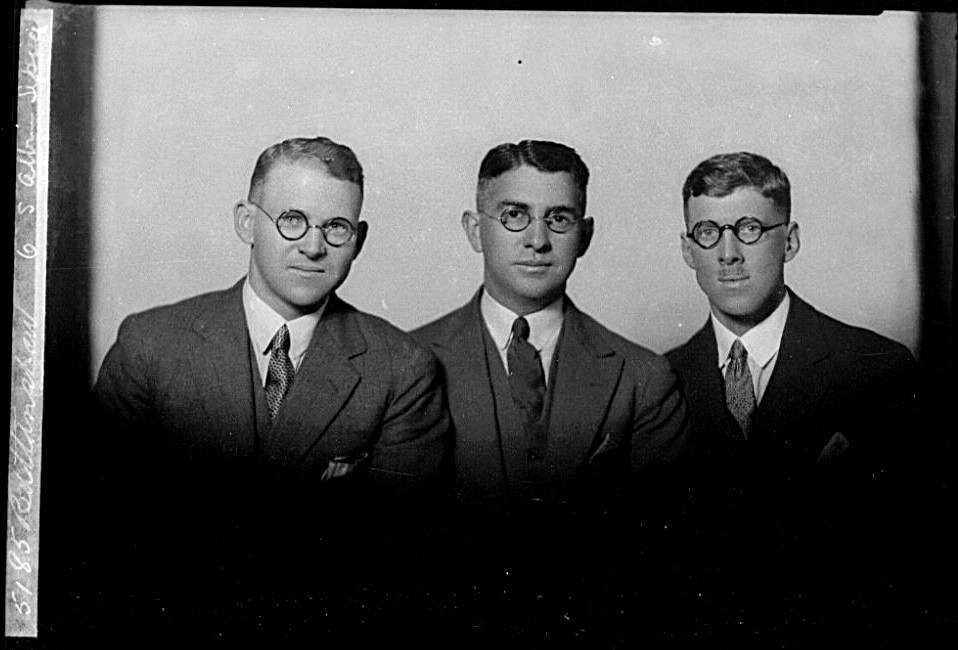 Group portrait of three unidentified men Group portrait of three unidentified men