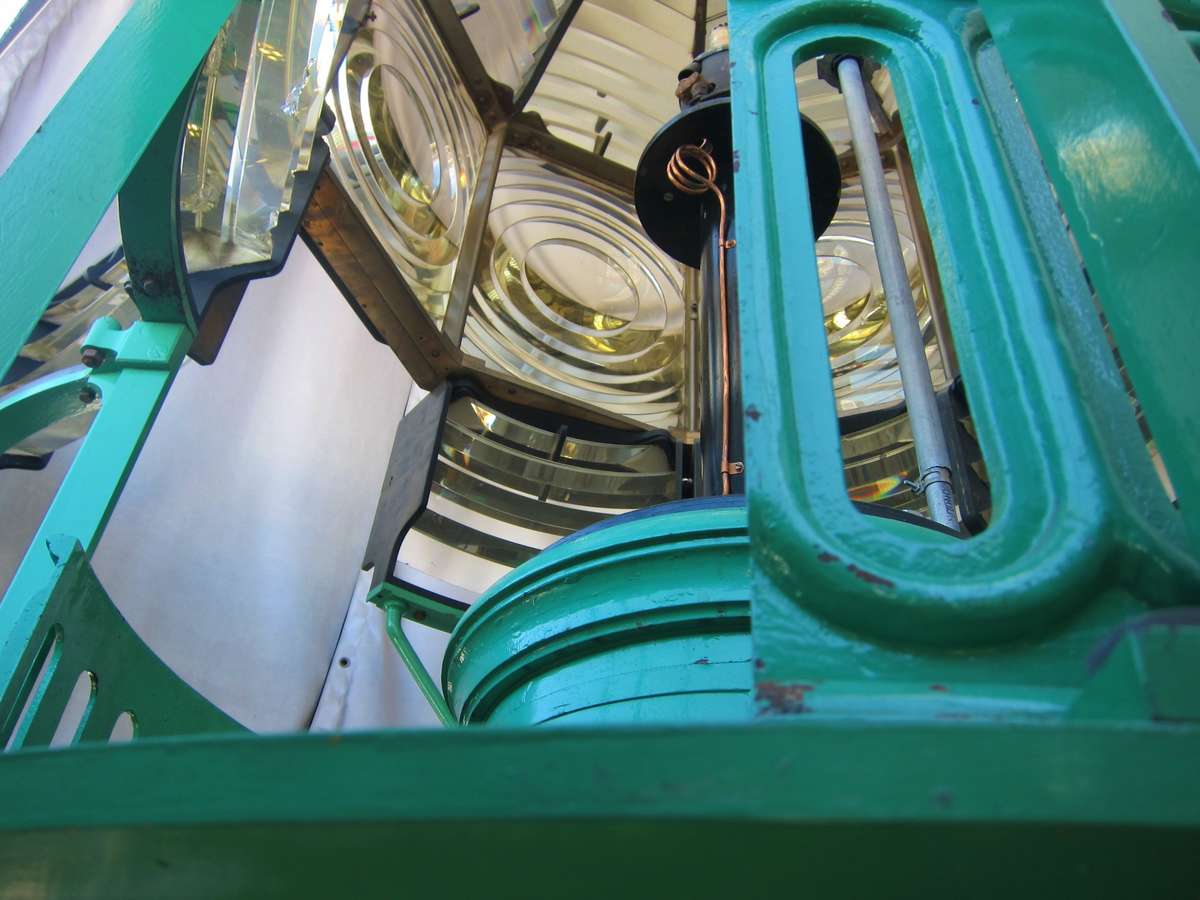 view of the lens in Cape Bowling Green Lighthouse